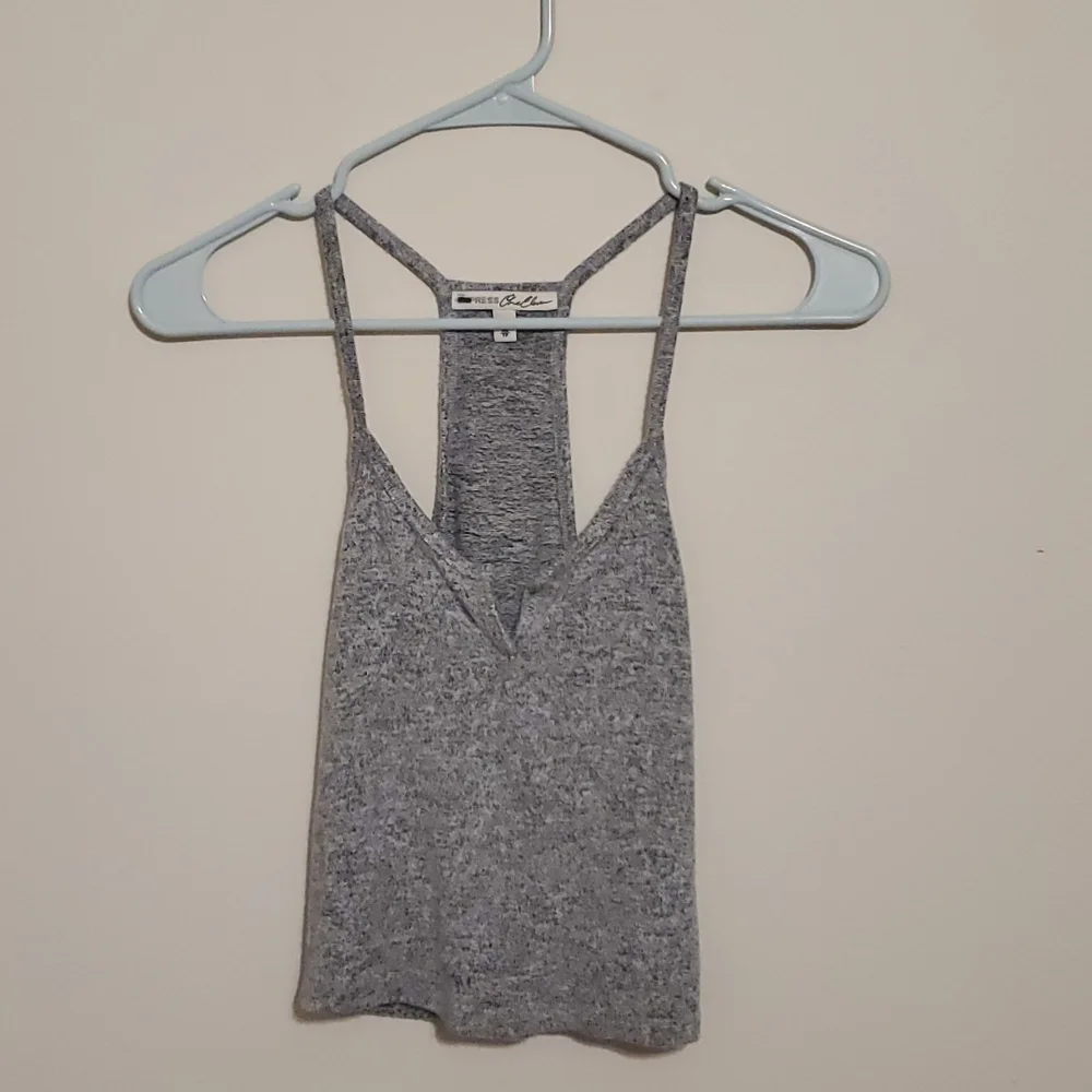 Express One Eleven black and gray razor back crop top - Picture 1 of 5